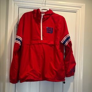 PINK Victoria's Secret Red NY Half-Zip Varsity Windbreaker